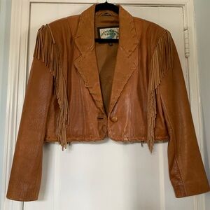 Scully Western Fringe Leather Jacket - Brown